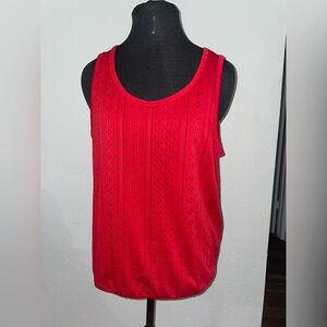 Ariat Tank Top Womens M EUC  Red Smith Sleeveless Perforated Tshirt Western